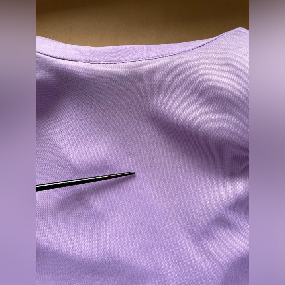 Vintage Lavender Ruffle Short Sleeved Blouse - Picture 11 of 12